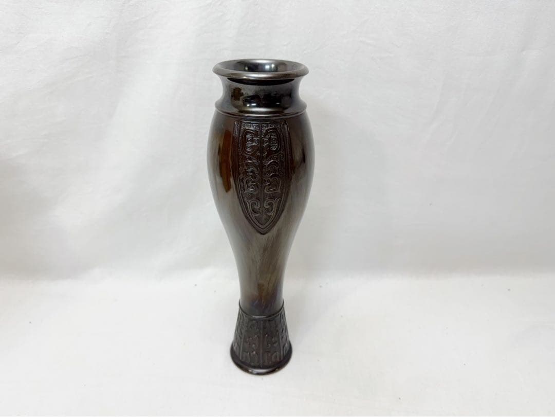 ほぼ未使用 華道具 鋳師 金森浄栄 唐銅花入 銅印 重さ約1.1kg 共箱