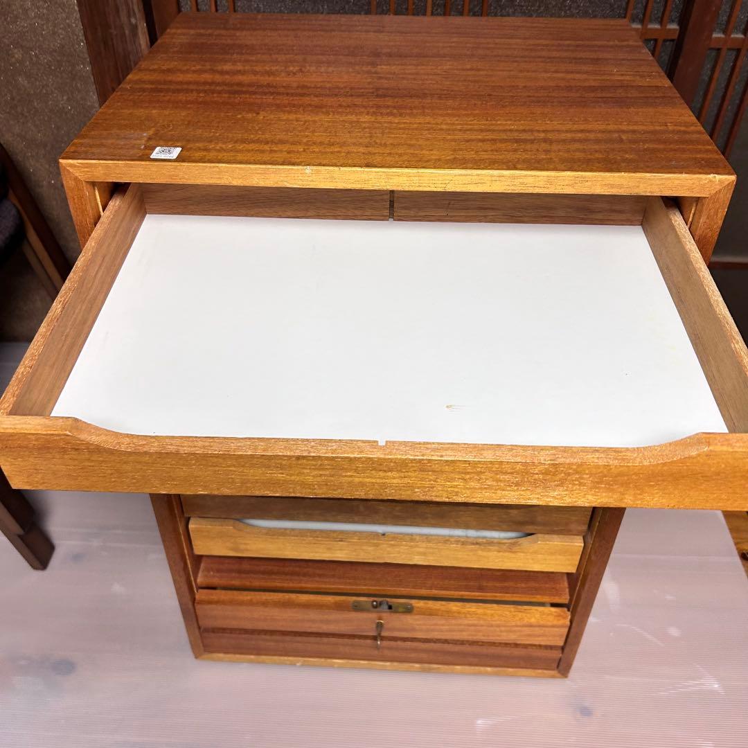 ユニオン 製図ケース A3対応 木製 7段 北欧風 収納 蛇腹シャッター