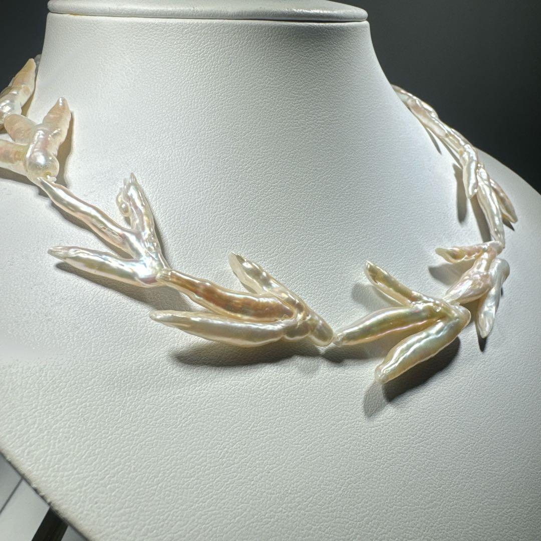 淡水パールネックレス 淡水小枝パールネックレスNO25-989