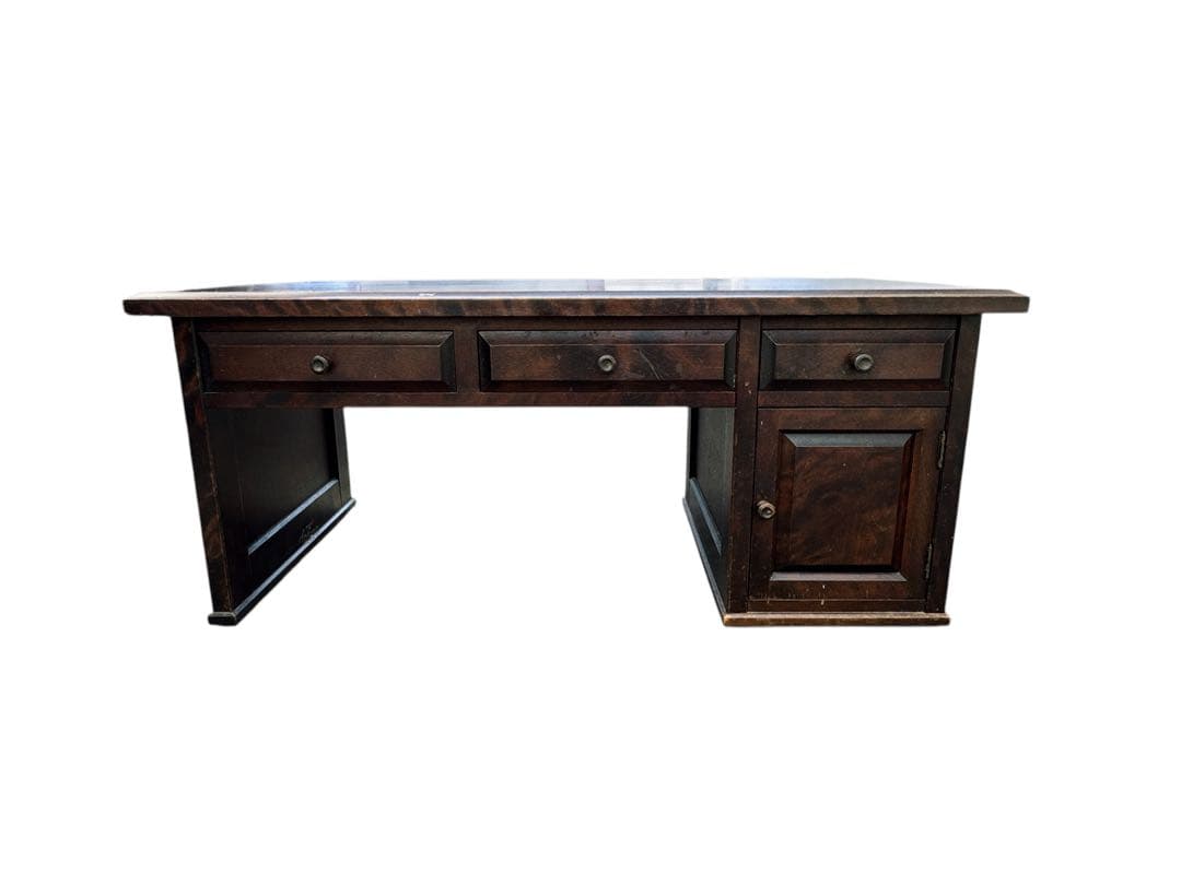 北海道民芸家具　書斎　 樺無垢材 座机/文机/帳場机/作業台/デスク/机