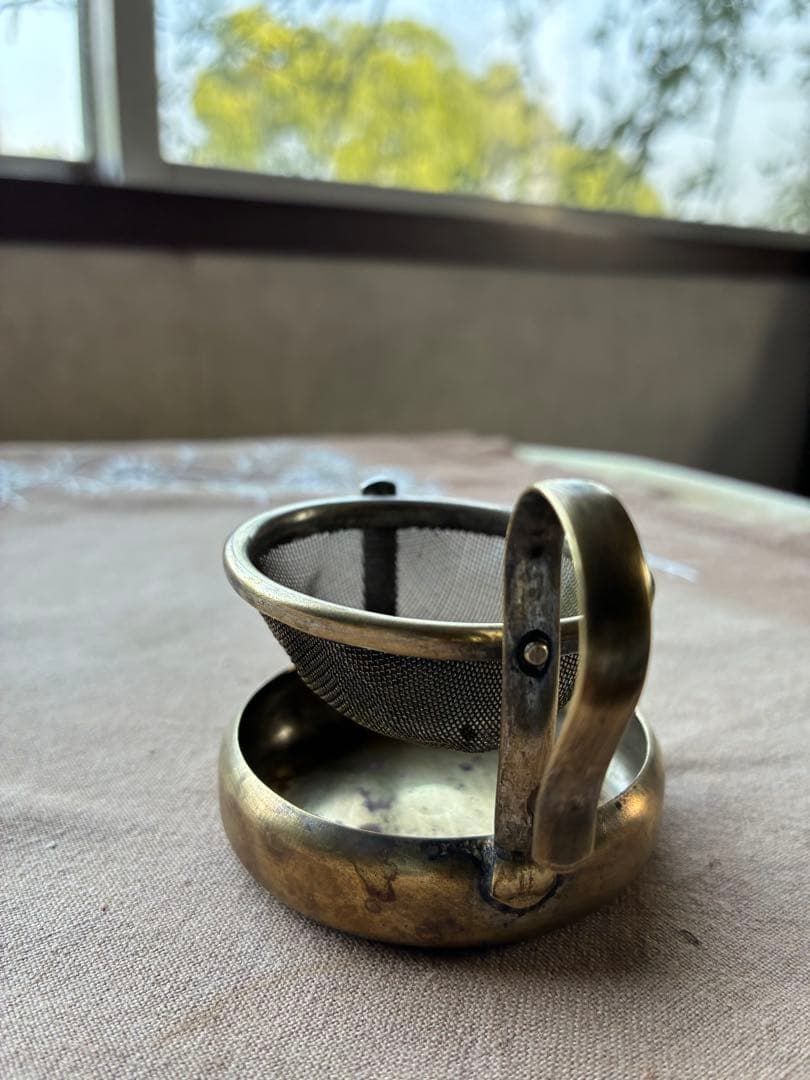 フランス アンティーク ティー ストレーナー 真鍮 茶漉し 100年 レア