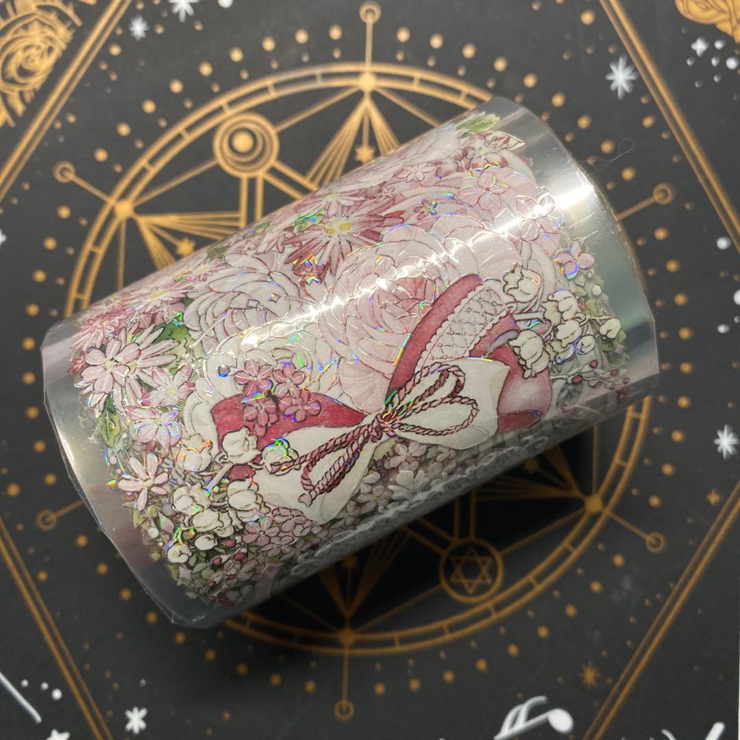 D】海外 10m巻 貝殻光/貝殻金マスキングテープ 人物系/お花系/景色系