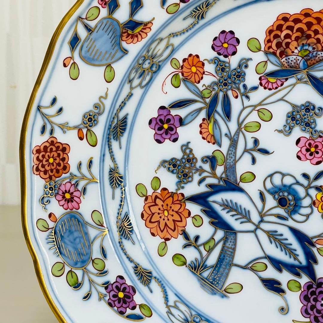 Meissen マイセン カラーオニオン 金彩 プレート ボタン剣 約24cm