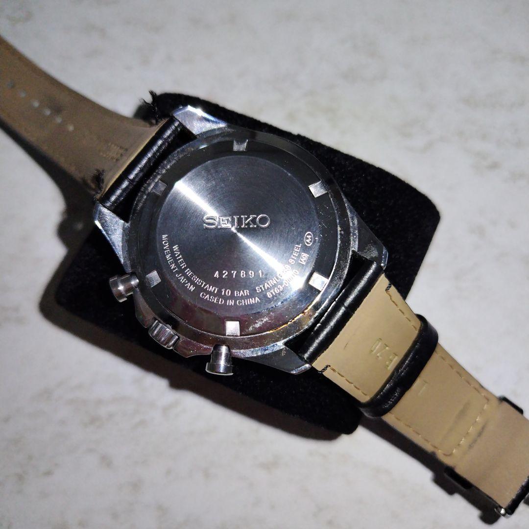 SEIKO クロノグラフ 腕時計 ブラック　メンズ