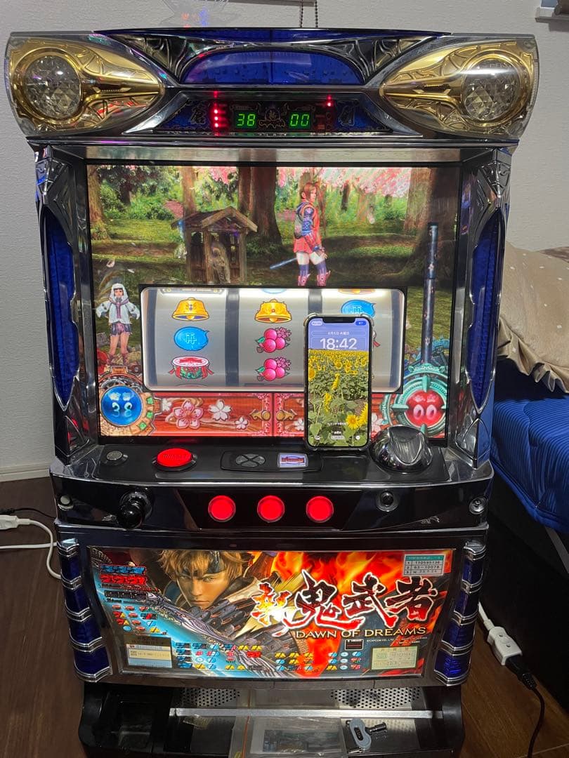 送料込み 新鬼武者2 パチスロ実機 コイン不要機付き スロット実機 家スロ