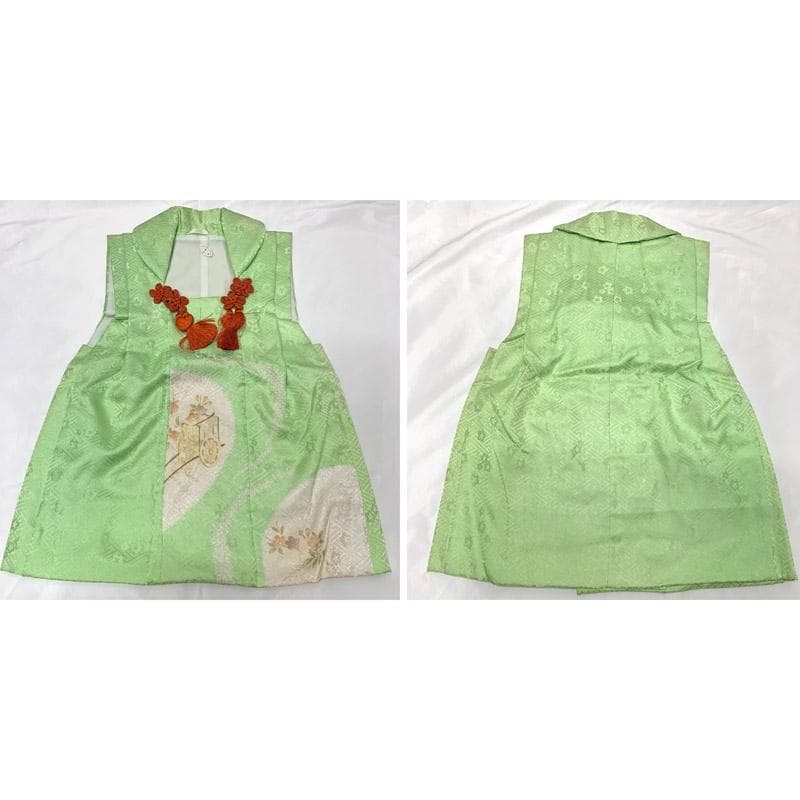 502ag32■七五三 節句 七歳 女児 着物&被布&長襦袢 扇■状態良好