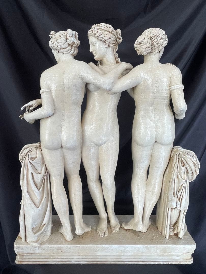 三美神 彫刻。西暦2世紀。高さ47 cm , レプリカ, ローマ神話 ローマ