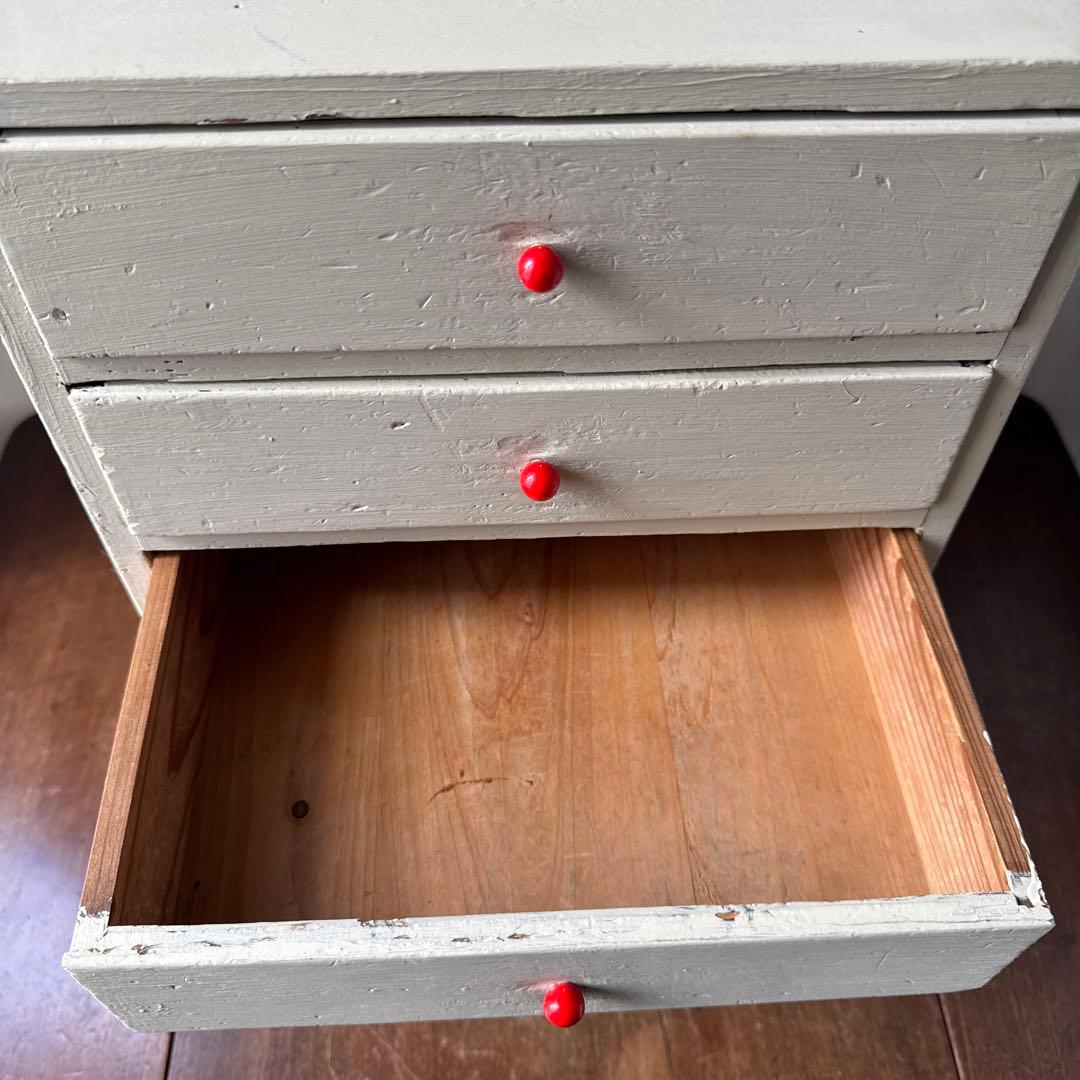 古道具 5杯の小引き出し 小物入れ 昭和レトロ 木製ドロワー アンティーク