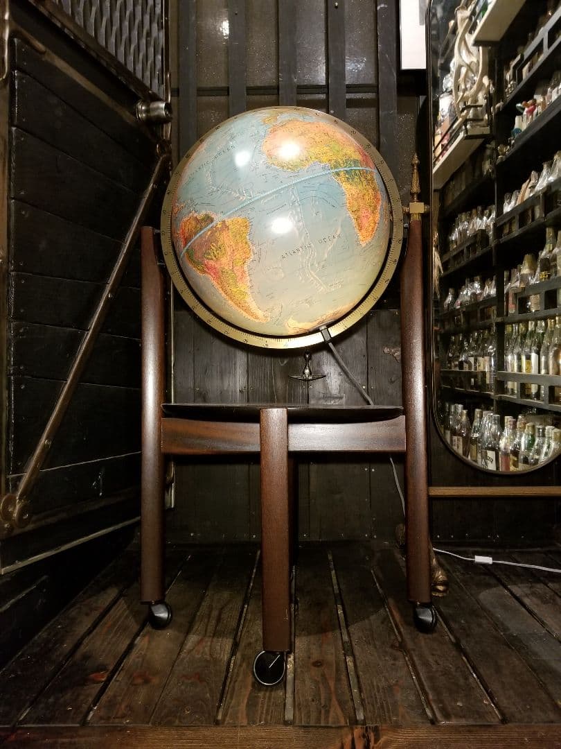 レア 北欧 デンマーク製 スキャングローブ社 木製 地球儀 ウッド