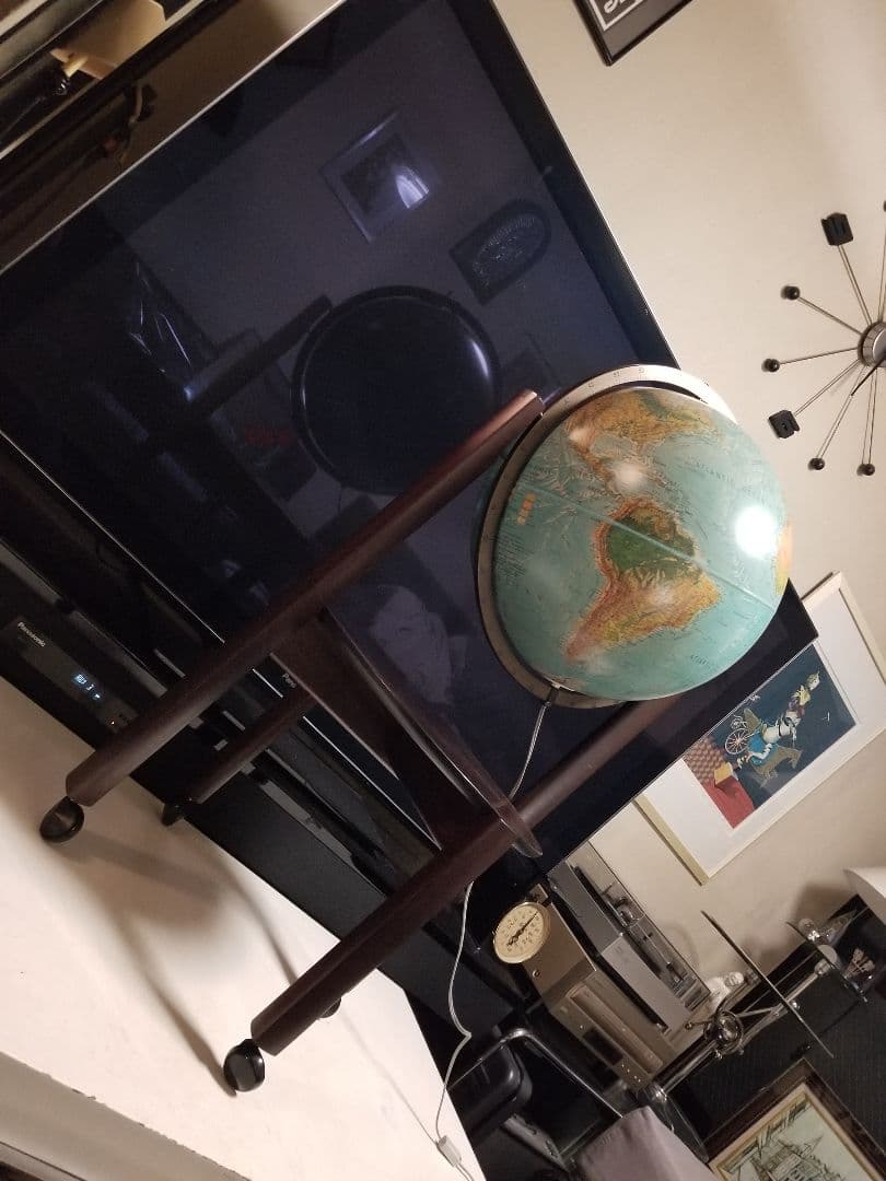レア 北欧 デンマーク製 スキャングローブ社 木製 地球儀 ウッド