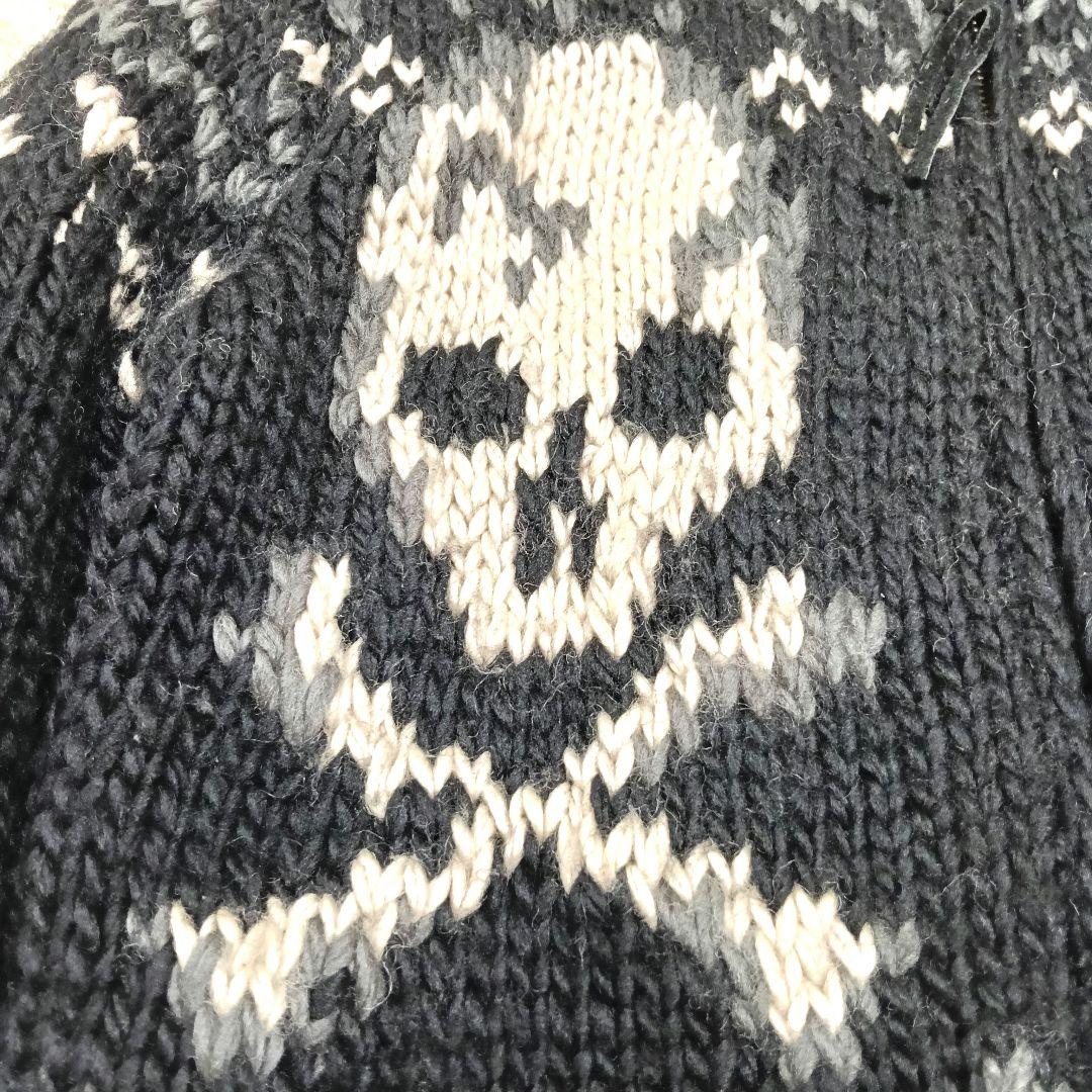 2030 美品 VANSON カウチン ジップアップニットセーター M