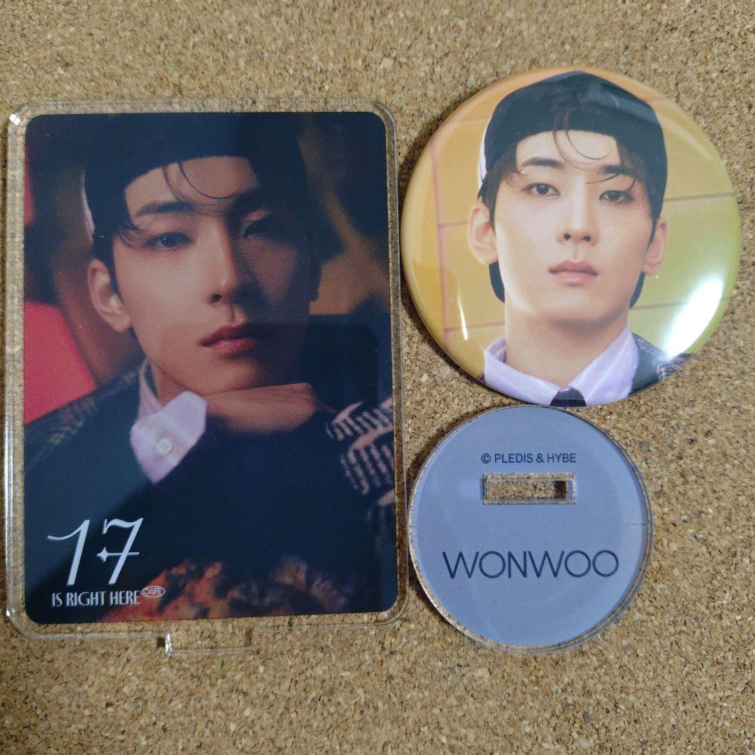 SEVENTEEN ウォヌ アクリルスタンド＆缶バッジ - メルカリ