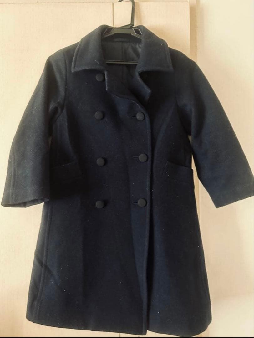 ウールコート ネイビー 110 CELINE 美品ネイビー フード付きウール