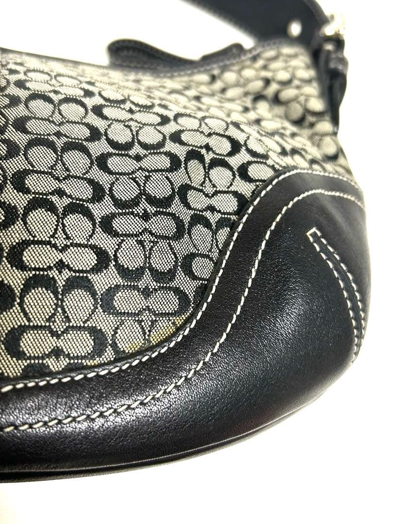 美品 コーチ COACH バッグ ハンドバッグ ミニ シグネチャー ブラック