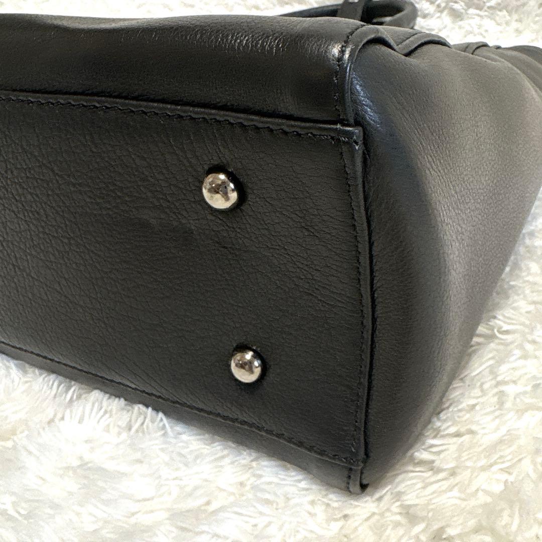 【新品】キャサリンハムネットロンドン トートバッグ 自立 A4 大容量 黒 牛革