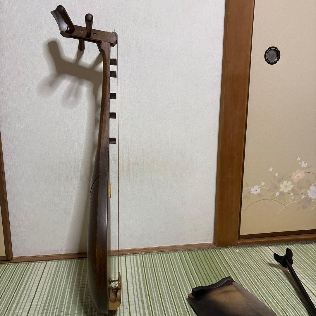 筑前琵琶 四弦 五柱 琵琶 螺鈿希少 琵琶立て 弦楽器 琵琶台 民族楽器