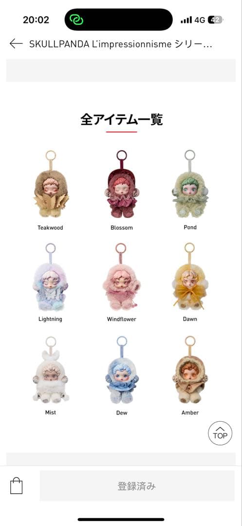 SKULLPANDA L'impressionnisme ぬいぐるみペンダント