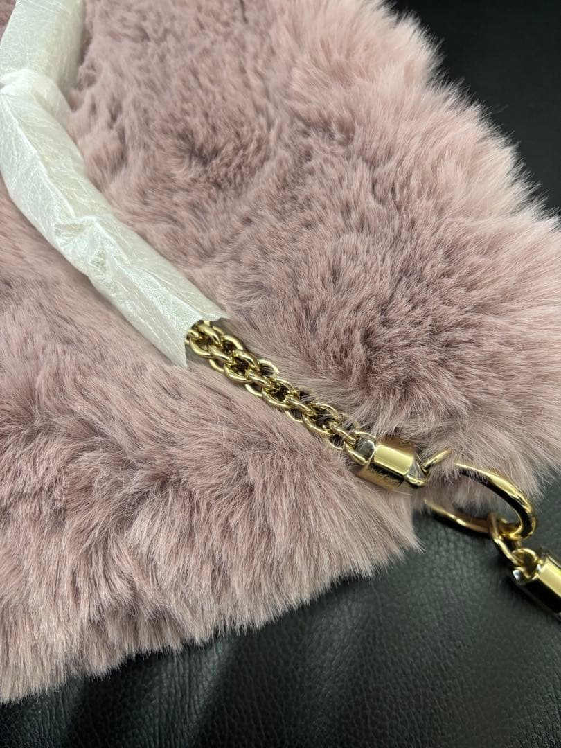 ジミーチュウ ファー チェーンバッグ　くすみピンク　未使用品