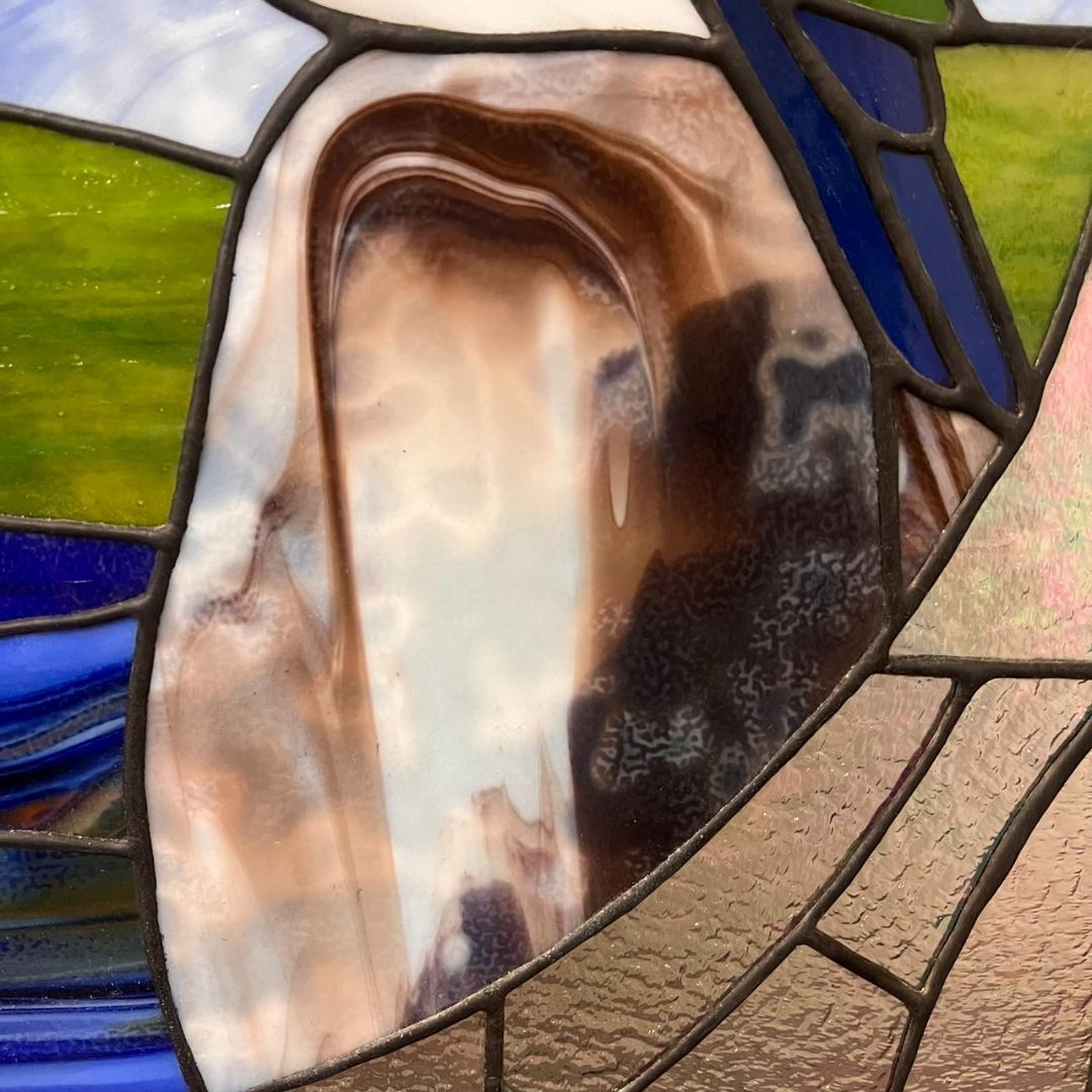 大型 ヴィンテージ ステンドグラス アンティークパネル 82×83.5