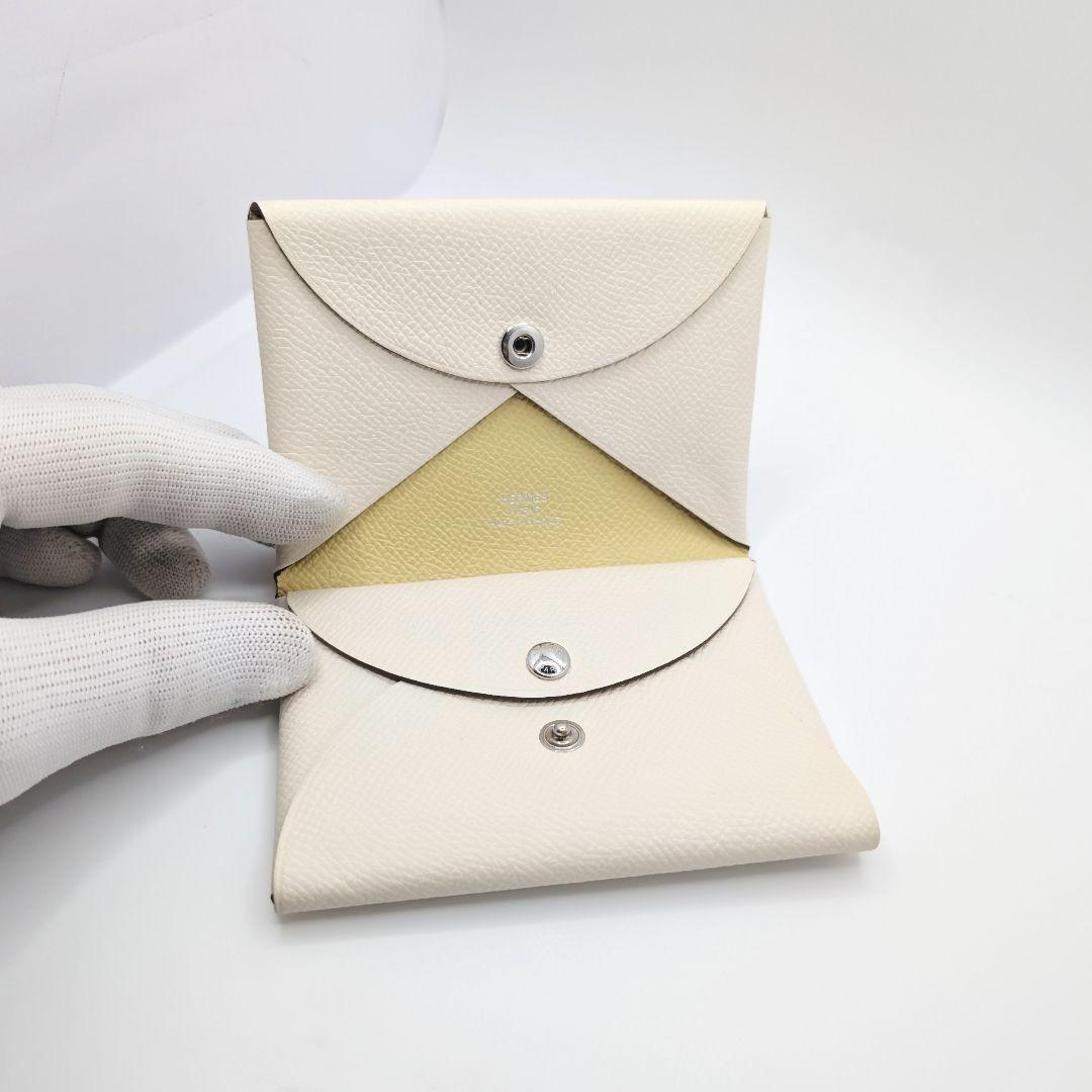 ✨️未使用級!✨️エルメス　カルヴィデュオ　アイボリー×イエロー