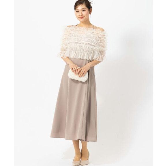 新品タグ無☆シャーリングチュールトップス セット ドレス ニアナ L