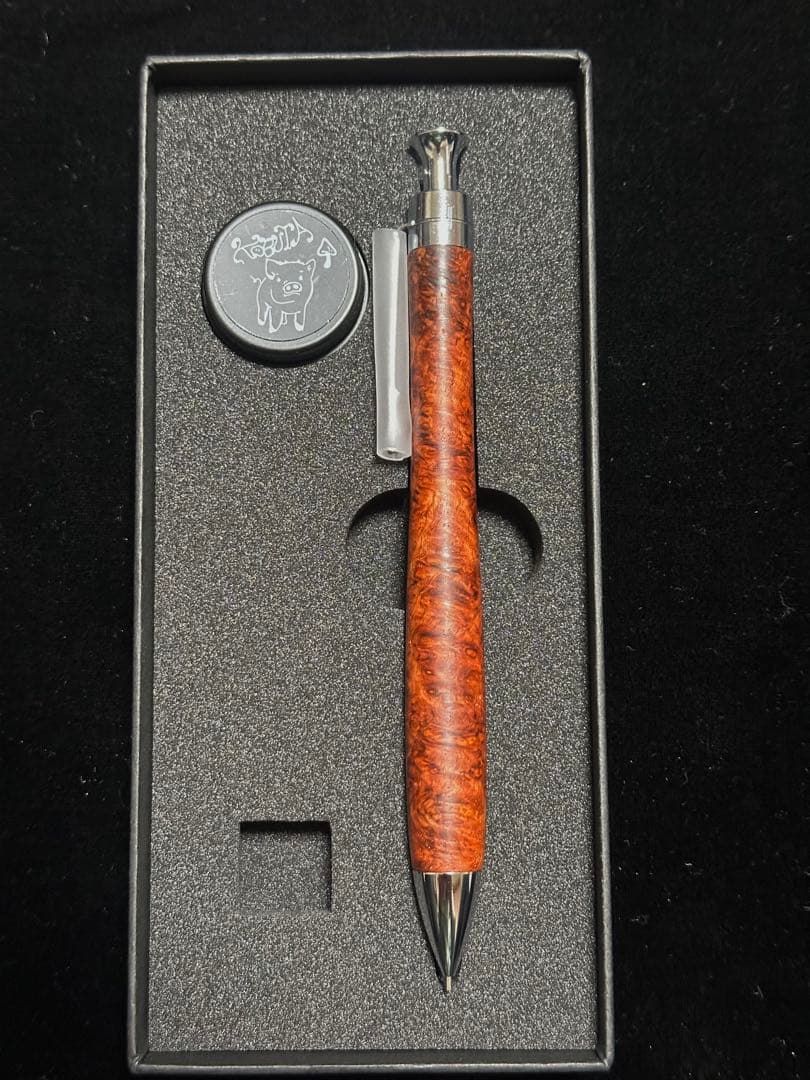 ②こぶた工房 シャープペンシル 極上花梨瘤0.5mm