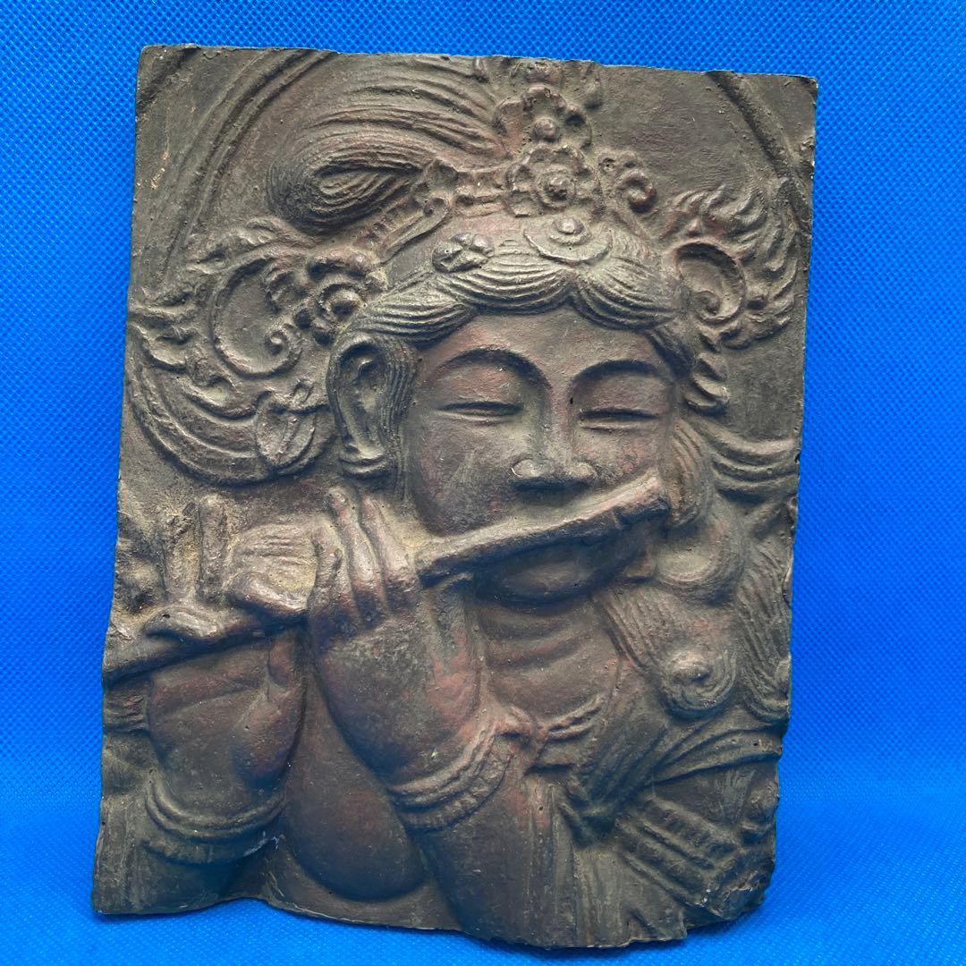 笛吹童子 奈良にて購入 焼物 陶器 1970年代 古美術 美品 18✖︎14.5の