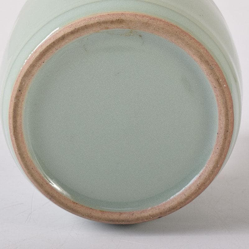 茶道具 青磁 手桶茶入 茶器 時代箱 V 7766