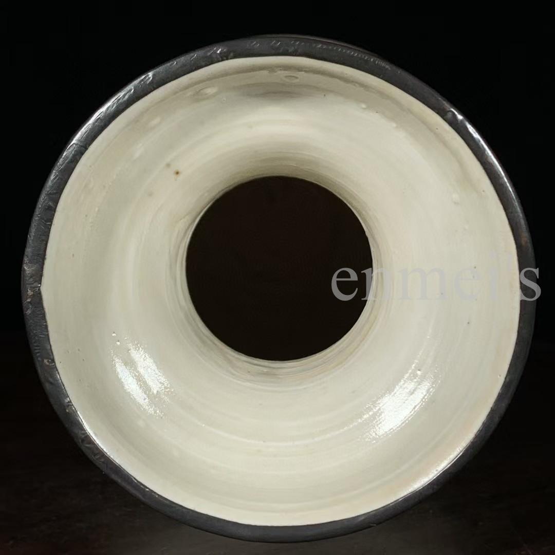 宋代 定窑 包口刻花卉纹盘口瓶 陶芸 文房具 置物 古美術 花瓶 禮品