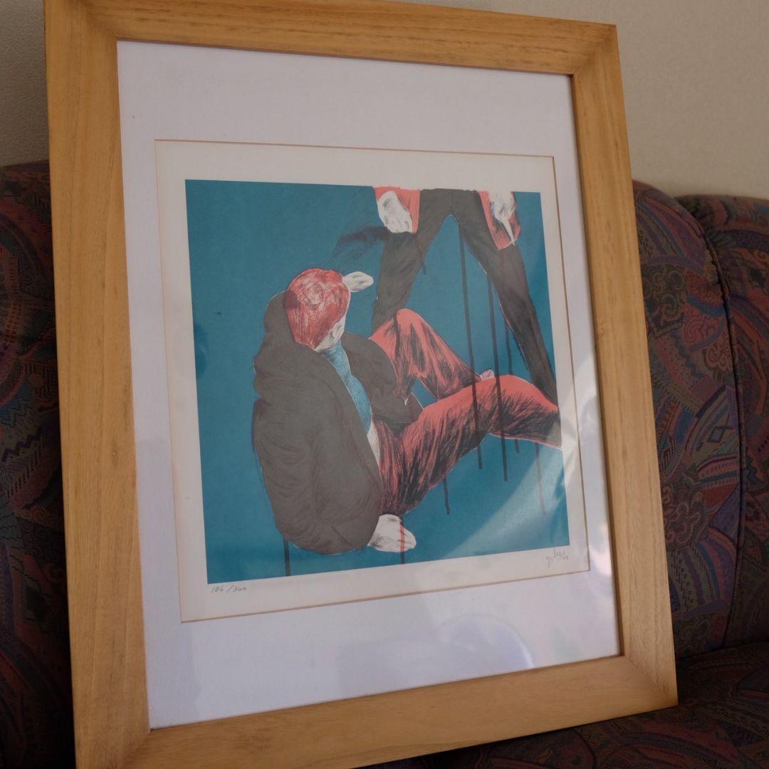 横尾忠則　リトグラフ ナイフの男 1983年 直筆サイン入り　シリアルナンバー