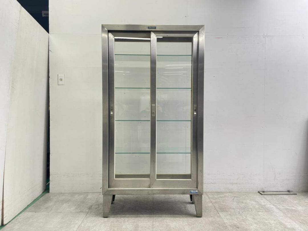 T2652☆美品☆医療用☆ケビント棚☆飾り棚☆スライド扉☆