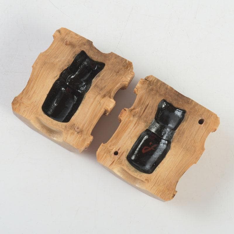 茶道具 皆空庵玉琳作 竹根香合 「福俵」 共布共箱 V 9330