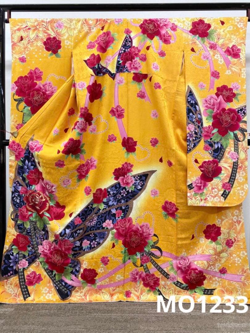 振袖 豪華 銀通し ラメ刺繍 金彩 紋意匠 身丈167cm