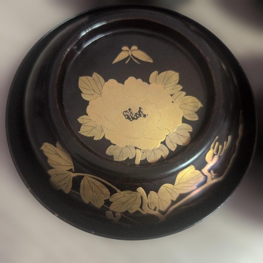 輪島塗 吸物椀 5客 蓋碗 漆芸 漆器 牡丹蝶金蒔絵5客セット - メルカリ