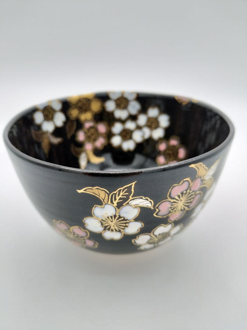 セール】a643 茶碗 4月 「黒釉 夜桜絵」利昇窯 加藤利昇 12か月 - メルカリ