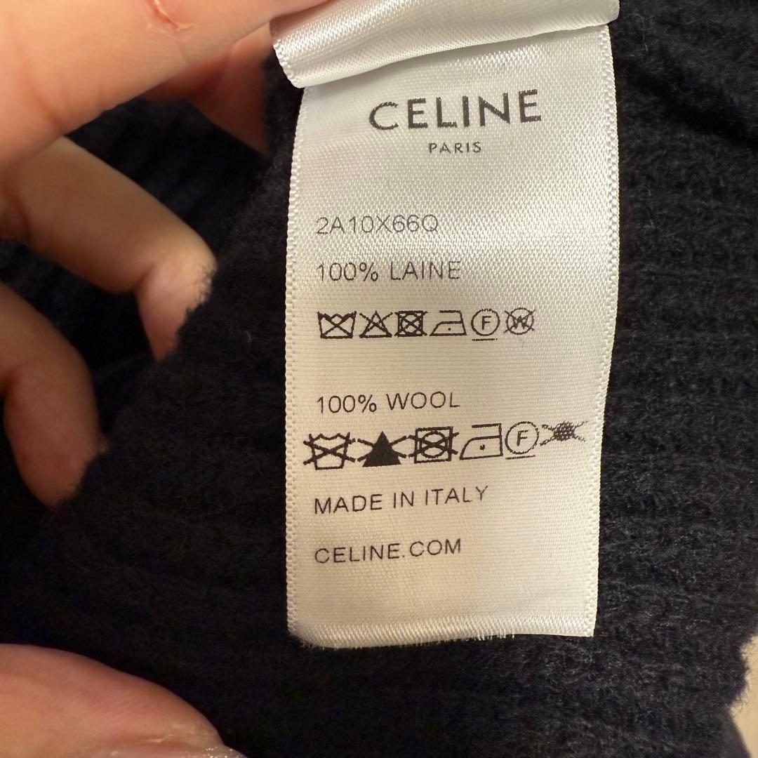 kkk 　CELINE セリーヌ ロゴ ウールニットパーカー 伊製