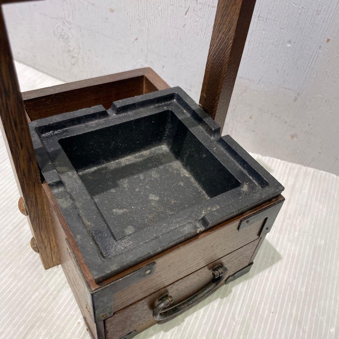 一点もの 希少品 【和骨董】木製 火鉢 煙草盆 抽斗付き 時代物 灰皿