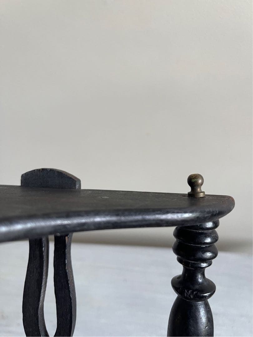 き21】80 フランスアンティーク 黒 ナポレオンシェルフ ブラック