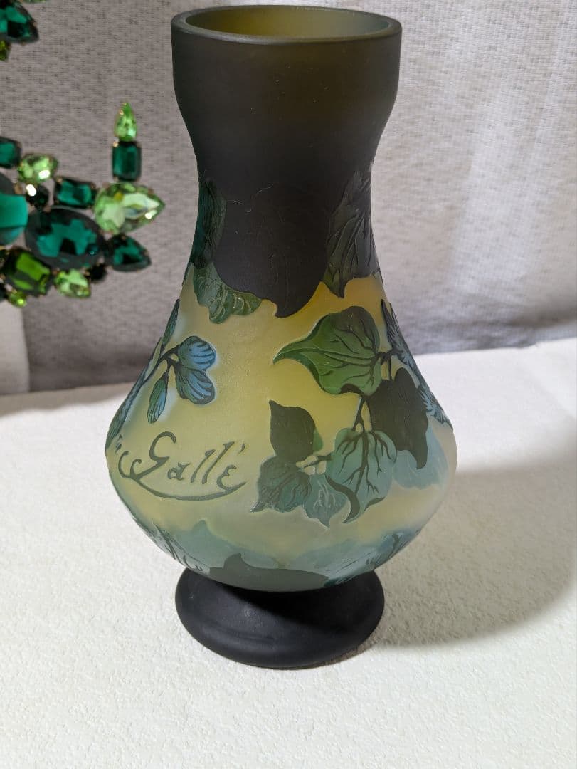 ガラス フラスコ型花瓶 ガレ？ お値下げ中 フラスコ 花瓶