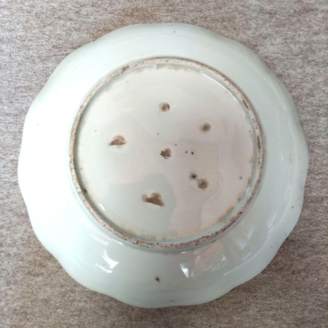 染付　芦と白鷺の丸皿　D243