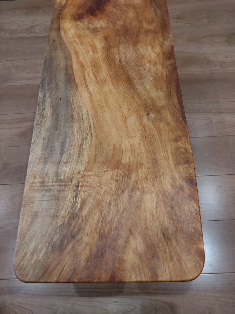 栃（とち）のベンチ80 ローテーブルにも❕栃の杢目が