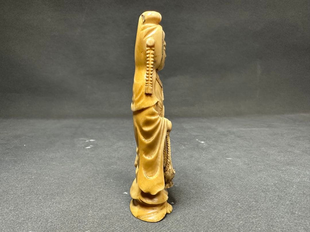 極上置物時代物元禄美人天然素材アンティーク和彫骨董飾り物古美術品