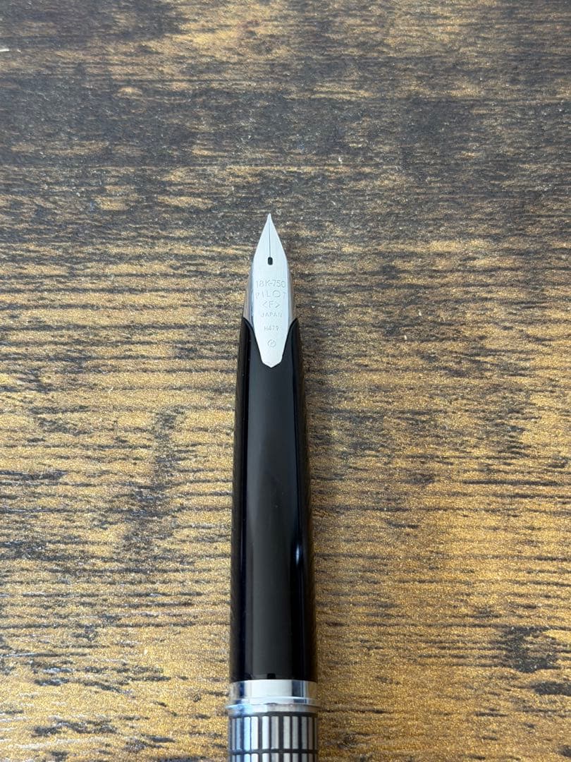 1979年製 18金 全蝕刻 格子 パイロット エリート 万年筆 細字