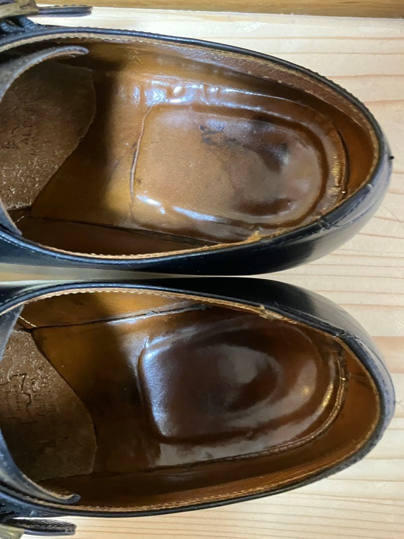 aldenオールデンモンクストラップ ブラックレザーシューズ81/2