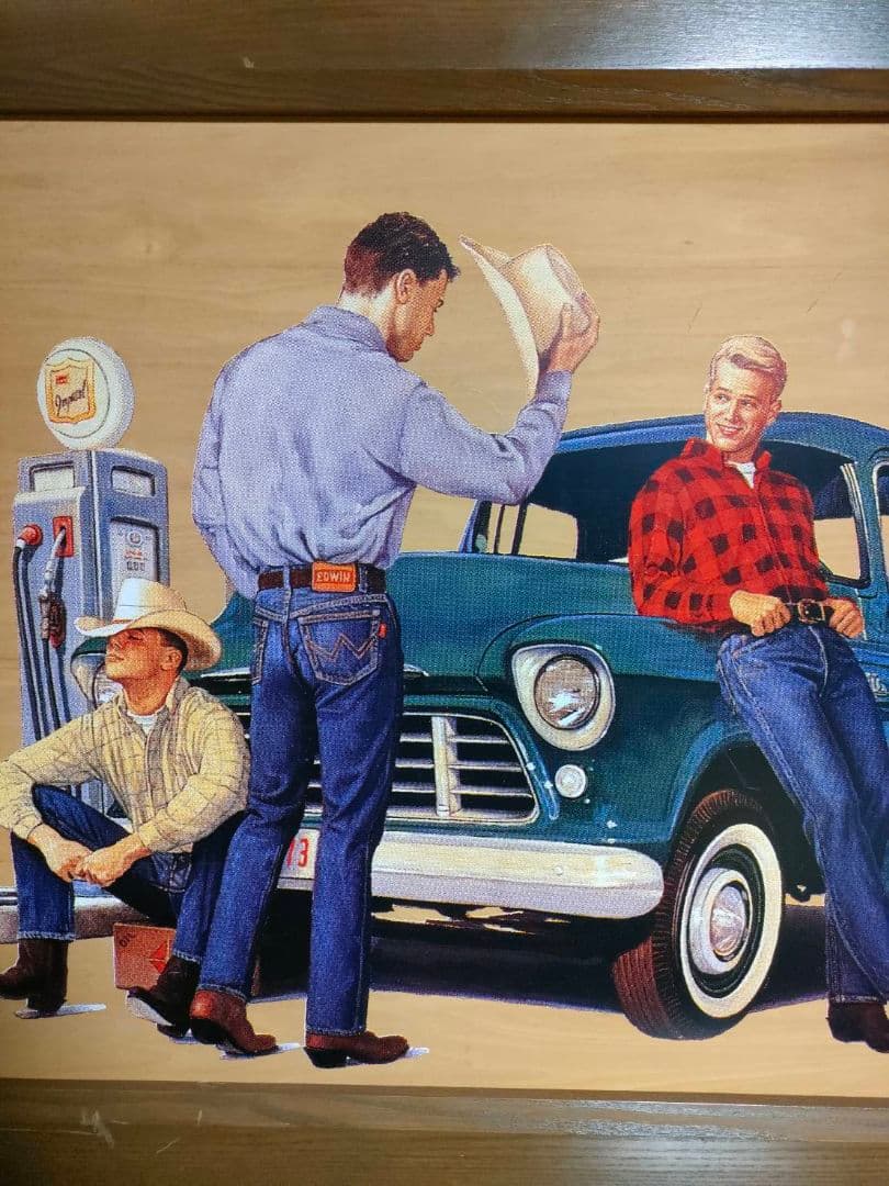 ★EDWIN 非売品 木製看板 DENIM is EDWIN 販促用 ノベルティ