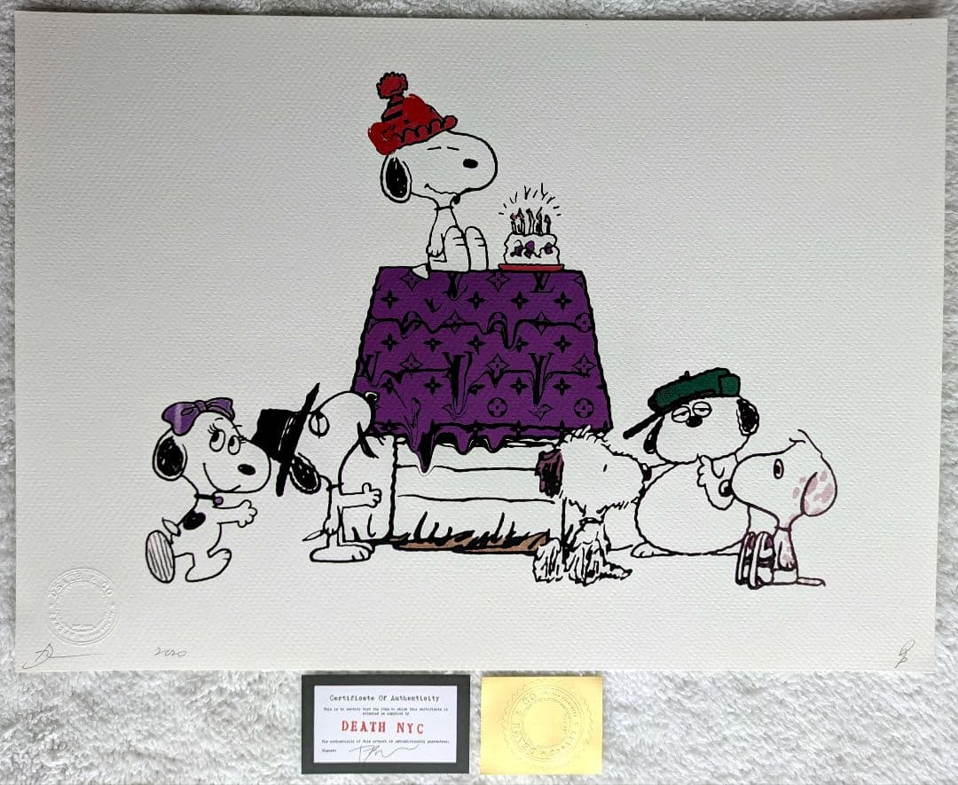 額装セット】【DEATH NYC】SNOOPY＆FAMILY クラウン 額装セット