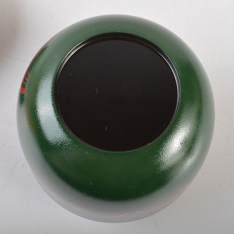 茶道具 中谷秀斉作 青海波 青漆石地塗 大棗 共箱