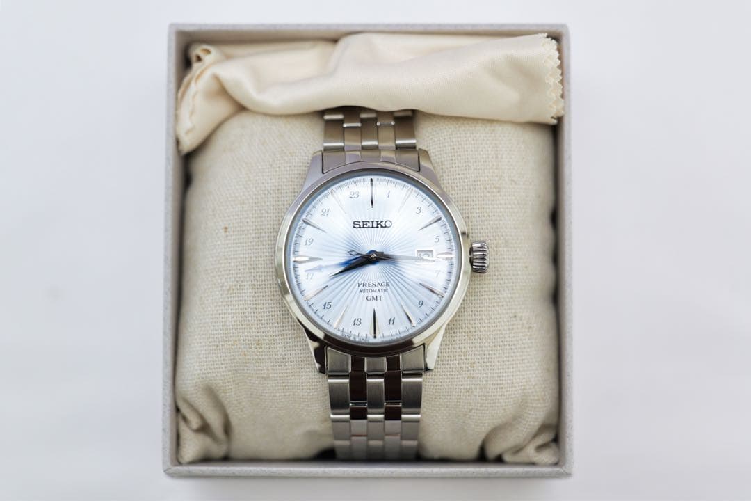 美品　SEIKO Presage GMT 自動巻き腕時計　正規店購入　保証有り