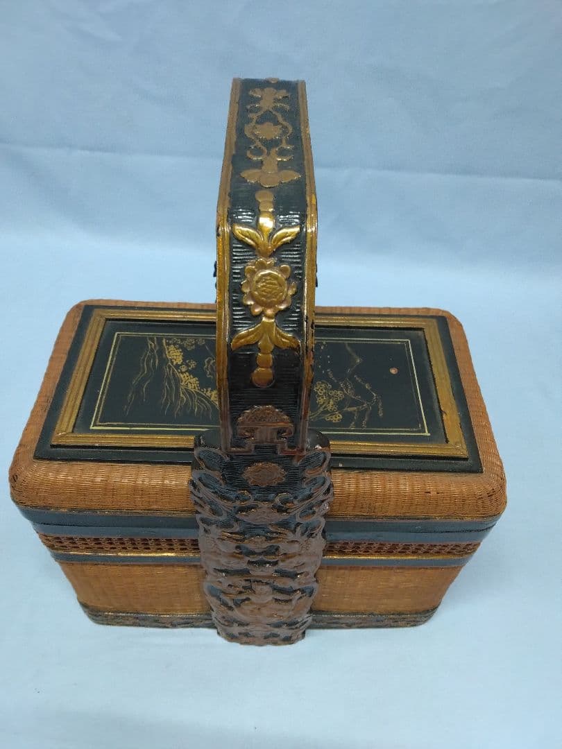 提藍（ていらん） 竹製茶箱 茶道具 煎茶 金泥装飾 1段 - メルカリ