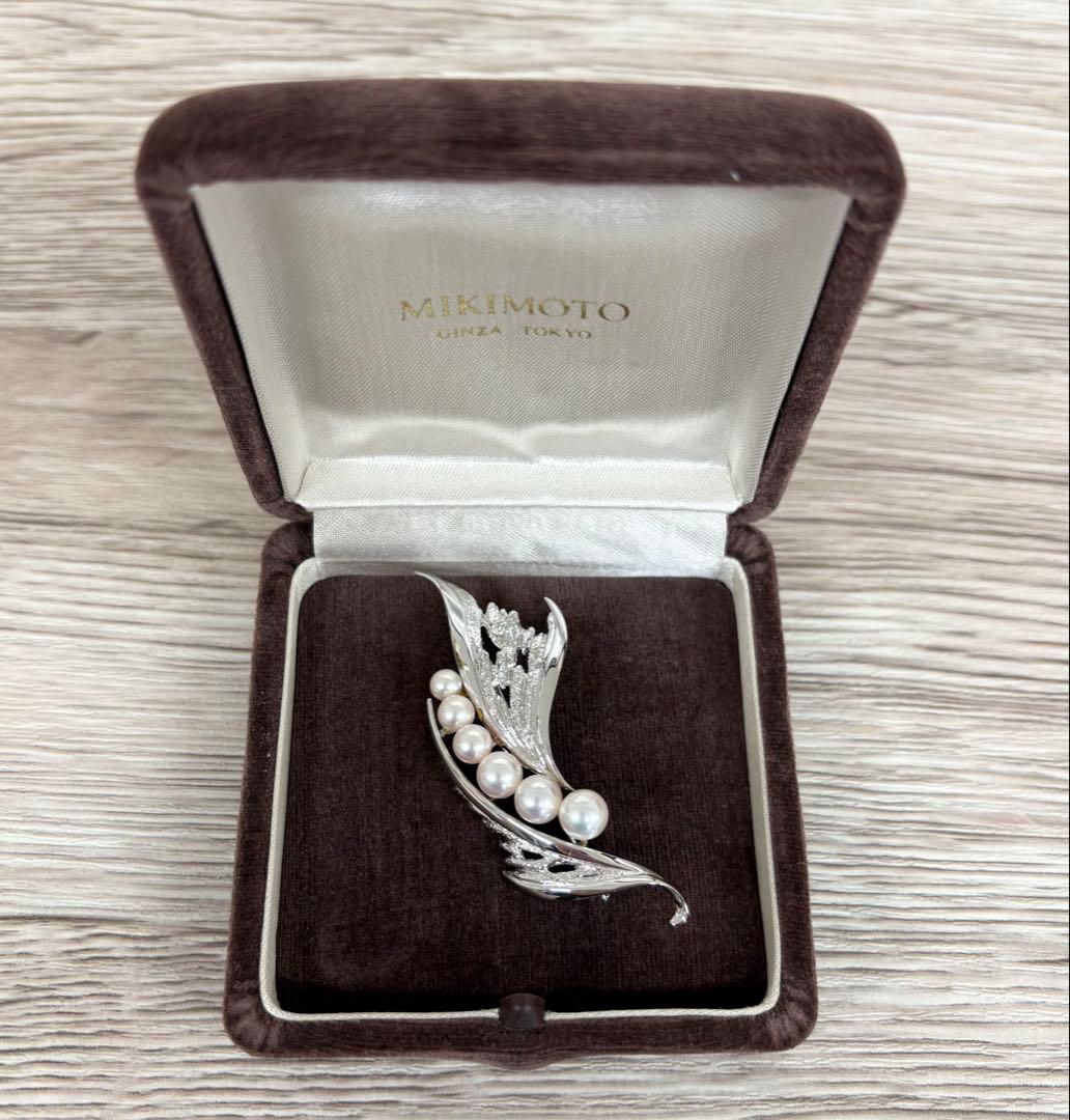 極美品　MIKIMOTO ミキモト　パール　ブローチ　ロゴ　刻印 極美品 MIKIMOTO ミキモト パール ブローチ ロゴ 刻印 1633｜Yahoo